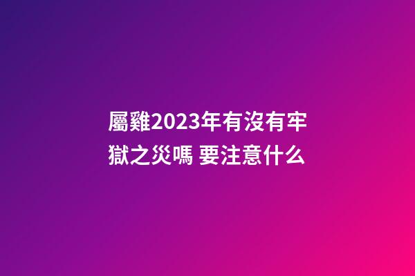 屬雞2023年有沒有牢獄之災嗎 要注意什么